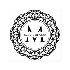 クラシック華美カスタムモノグラム姓 セルフインキングスタンプ