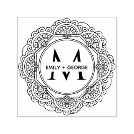 クラシック華美カスタムモノグラム姓 セルフインキングスタンプ