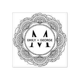 クラシック華美カスタムモノグラム結婚ズ ラバースタンプ