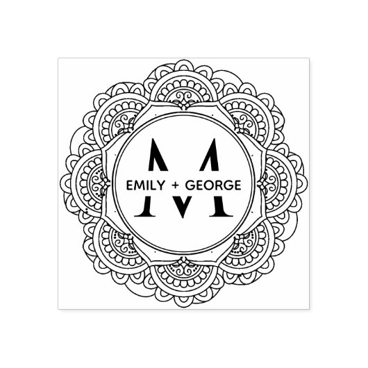 クラシック華美カスタムモノグラム結婚ズ ラバースタンプ (インプリント)