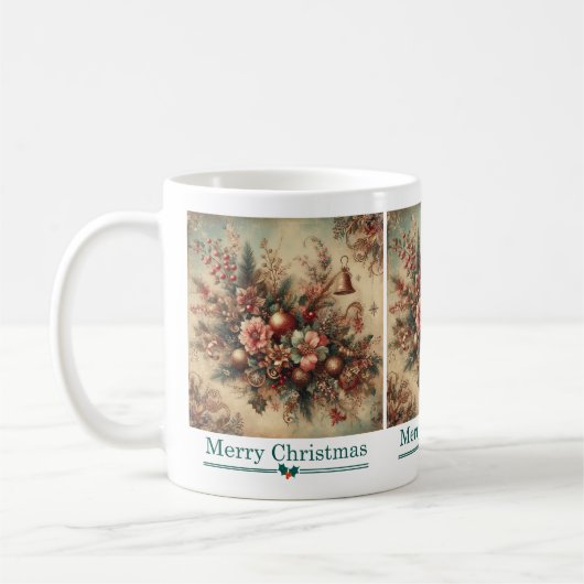 クラシック華美クリスマス コーヒーマグカップ (左)