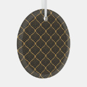 クラシック葉アールデコパターン ガラスオーナメント (正面右)