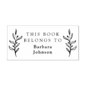 クラシック葉シンプル名前をカスタムする図書館 ラバースタンプ (インプリント)