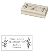 クラシック葉シンプル名前をカスタムする図書館 ラバースタンプ (押印)