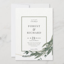 クラシック葉、ポリゴン、水彩招待状