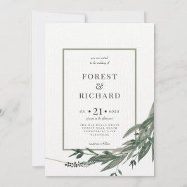 クラシック葉、ポリゴン、水彩招待状 招待状