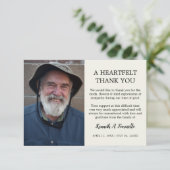 クラシック葬式のハートフェルト写真 サンキューカード (スタンド正面)