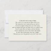 クラシック葬式のハートフェルト写真 サンキューカード (裏面)