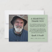 クラシック葬式のハートフェルト写真 サンキューカード (正面)