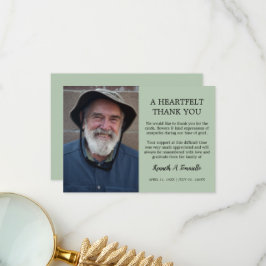 クラシック葬式のハートフェルト写真 サンキューカード