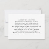 クラシック葬式のハートフェルト写真 サンキューカード (裏面)