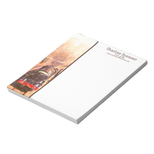 クラシック蒸気ロコ， GWRキングクラス， パーソナライズされた ノートパッド (回転)