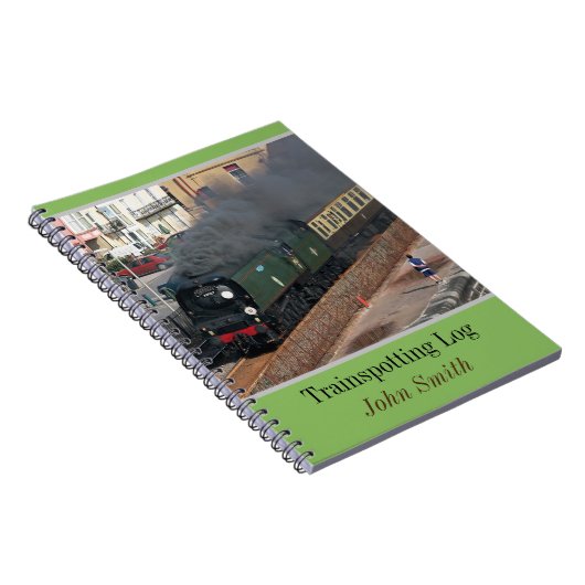 クラシック蒸気列車の走行記録パーソナライズされた ノートブック (右側)