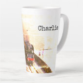 クラシック蒸気機関車トルネードお名前 カフェラテマグ (右アングル)