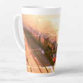 クラシック蒸気機関車トルネードお名前 カフェラテマグ (左アングル)