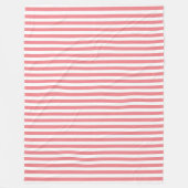 クラシック薄桃色ストライプの フリースブランケット (正面)