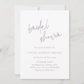 クラシック薄紫エレガントブライダルシャワー 招待状 (正面)