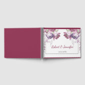 クラシック薄紫及びピ結婚ンクフローラ ゲストブック (全面)