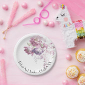 クラシック薄紫及びピ結婚ンクフローラ ペーパープレート (パーティー)