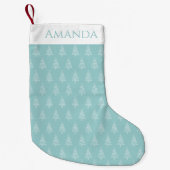 クラシック薄青緑と白のクリスマス スモールクリスマスストッキング (正面)
