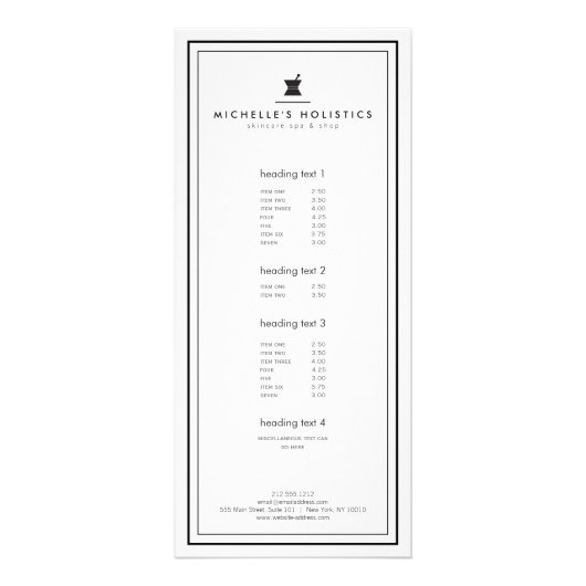 クラシック薬ホリスティック剤ホワイト ラックカード (正面)