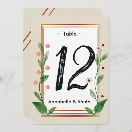 クラシック表エレガント番号の詳細 招待状 (正面/裏面)