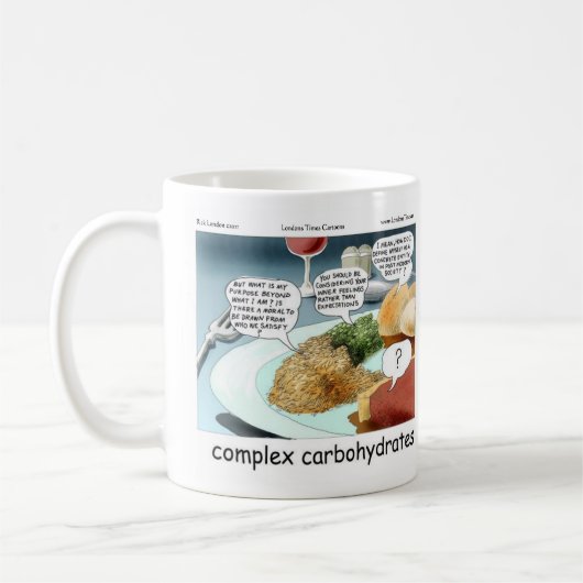 クラシック複合炭水化物哲学漫画 コーヒーマグカップ (左)