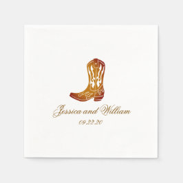 クラシック西ダークブラウン結婚ズ スタンダードカクテルナプキン