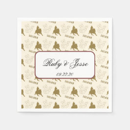 クラシック西デザートブラウン結婚ズ スタンダードカクテルナプキン