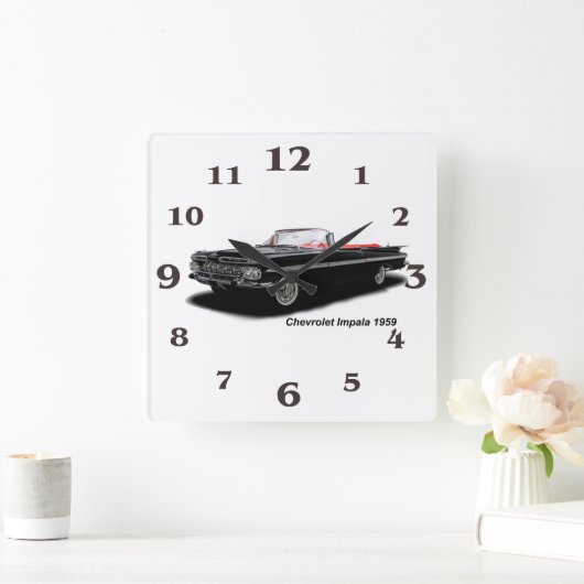 クラシック角壁時計用の自動車イメージ スクエア壁時計 (ホーム)