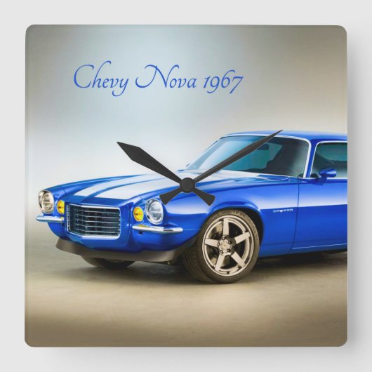 クラシック角壁時計用の自動車イメージ スクエア壁時計 (正面)