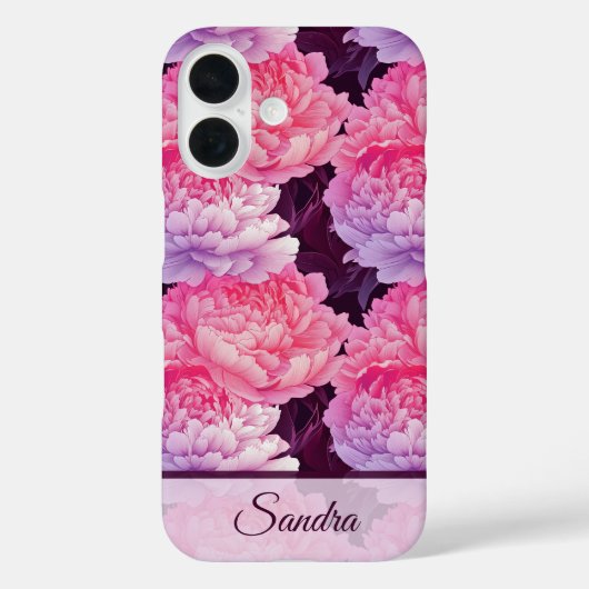クラシック記念日ギフト芍薬フラワーネーム Case-Mate iPhoneケース (裏面)