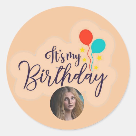 クラシック誕生日の丸シール ラウンドシール (正面)