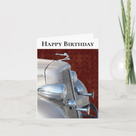 クラシック誕生日カー男性へド カード