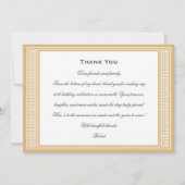 クラシック誕生日パーティフォト金ゴールドフラット サンキューカード (正面)