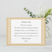 クラシック誕生日パーティフォト金ゴールドフラット サンキューカード (スタンド正面)