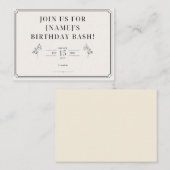 クラシック誕生日招待状カード エンクロージャーカード (正面/裏面)