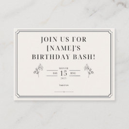 クラシック誕生日招待状カード エンクロージャーカード