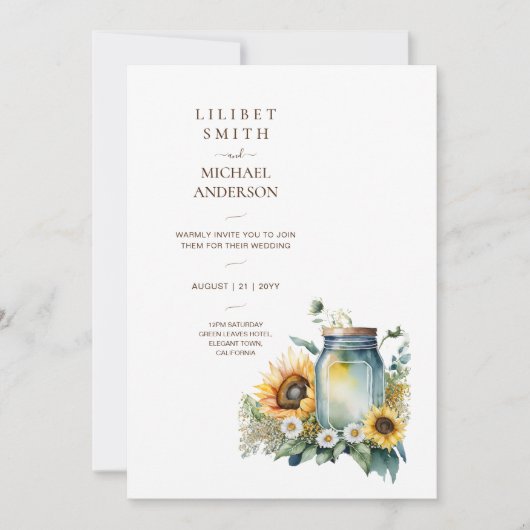 クラシック誕生日結婚ベビーシャワー退職後 招待状 (正面)