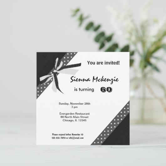 クラシック誕生日 招待状 (スタンド正面)