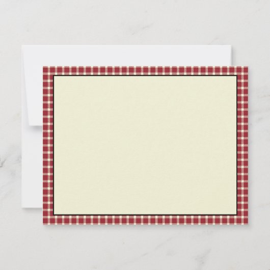 クラシック赤い格子模様 ノートカード (裏面)