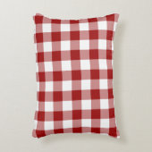クラシック赤と白ギンガムパターン アクセントクッション (正面(垂直))