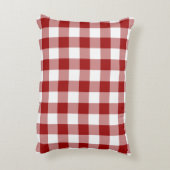 クラシック赤と白ギンガムパターン アクセントクッション (裏面(縦))