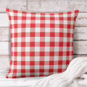 クラシック赤と白ギンガムプレイド クッション