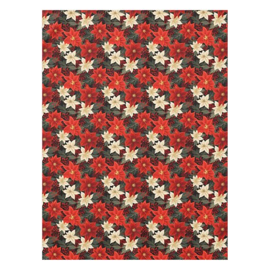 クラシック赤と白クリスマス テーブルクロス (正面)