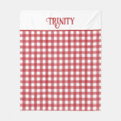 クラシック赤と白ジンガムプライドパターン（の模様が）ある フリースブランケット (正面)