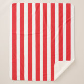 クラシック赤と白ストライプの シェルパブランケット (正面)