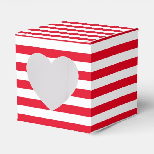 クラシック赤と白ストライプの フェイバーボックス (正面サイド)