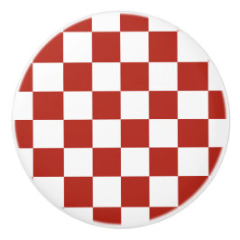 クラシック赤と白市松模様に セラミックノブ