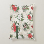 クラシック赤と白花 アクセントクッション (正面(垂直))